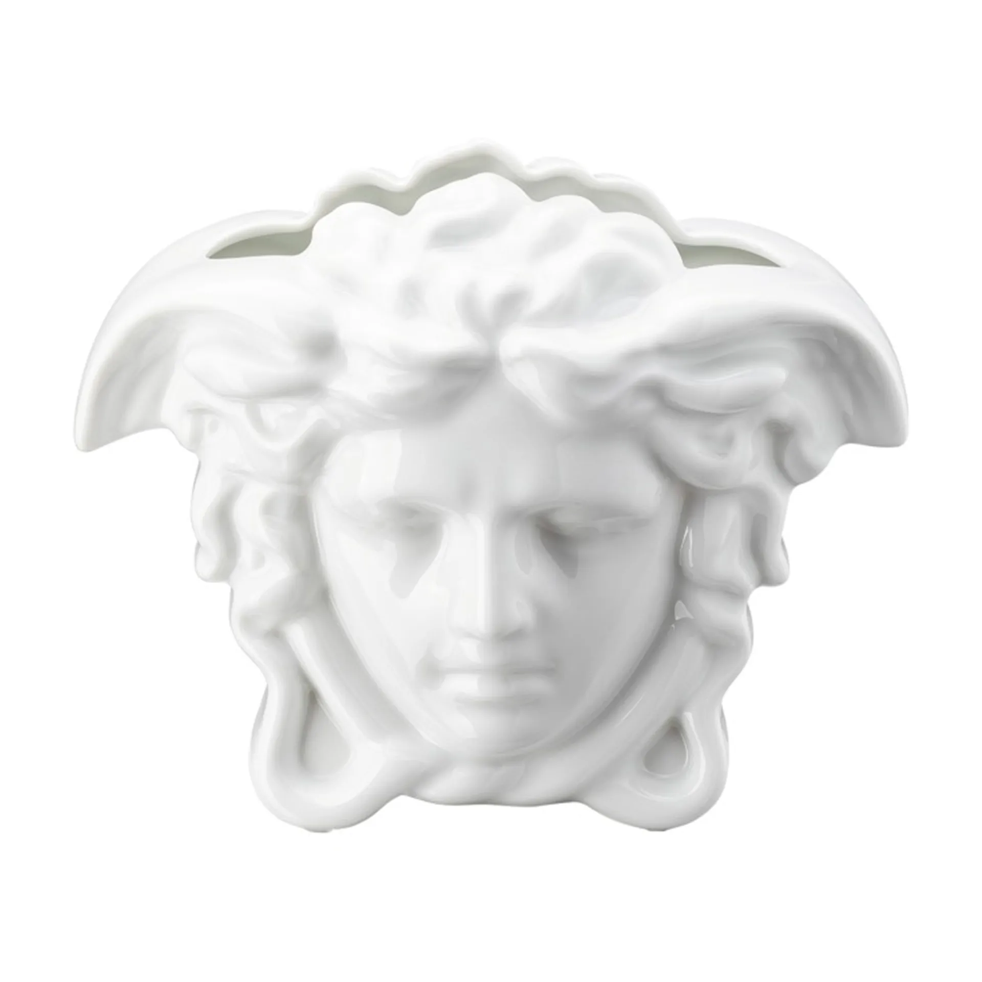 Vaso Versace Medusa grande, 15 cm, Bianco Versace