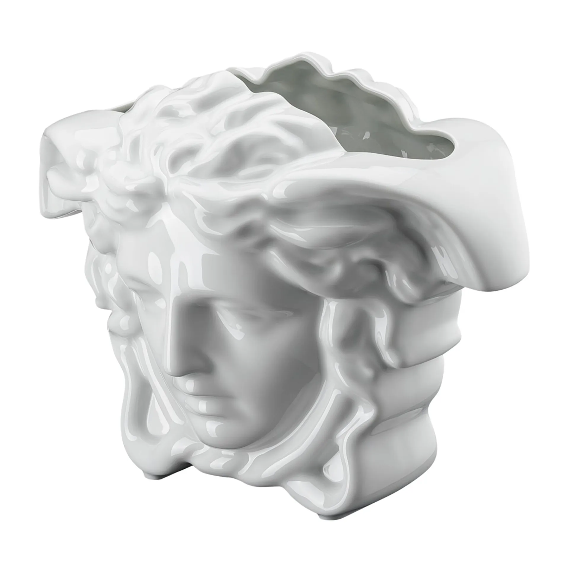 Vaso Versace Medusa grande, 21 cm, Bianco Versace
