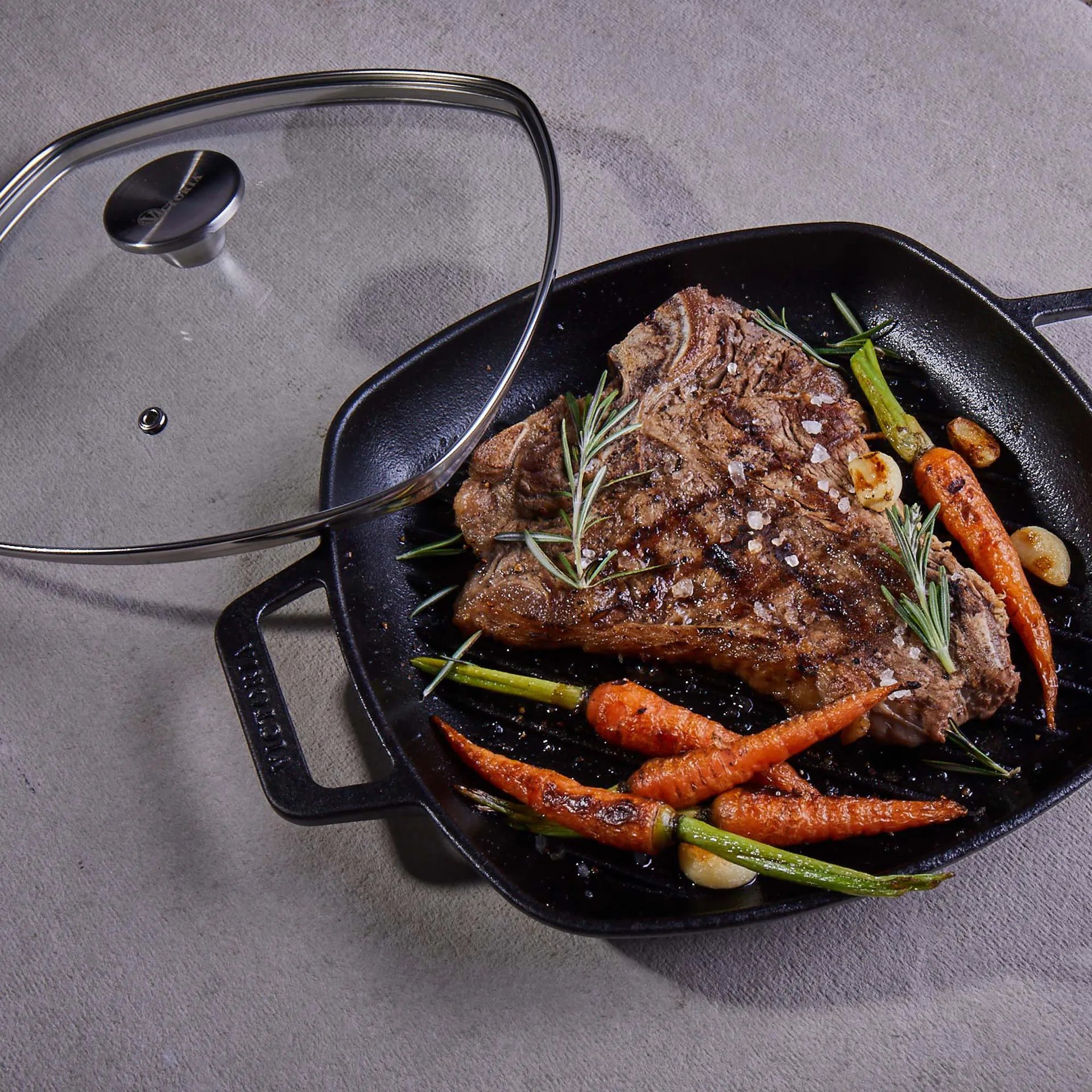 Coperchio di vetro con pomello, 25x25 cm Victoria