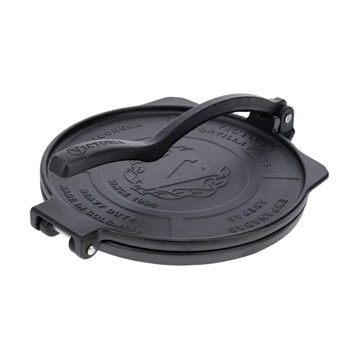 Heavy duty pressa per tortilla Ø25 cm - Nero, in ghisa - Victoria