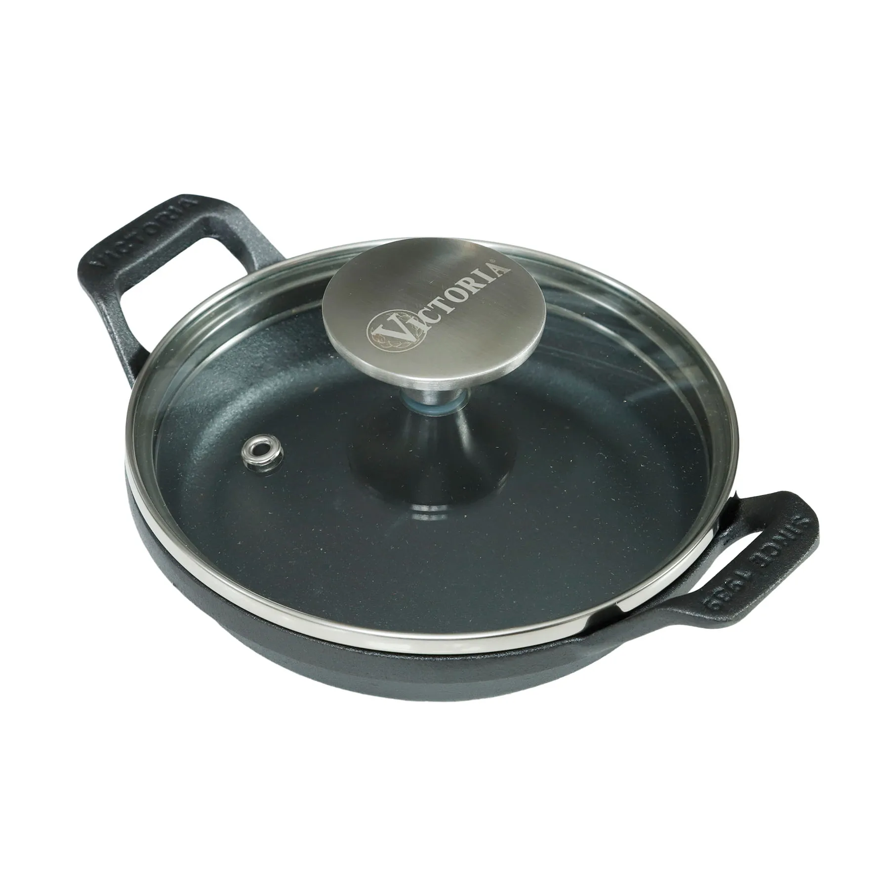 Mini casseruola rotonda con coperchio in vetro in ghisa enameled, Ø14 cm Victoria