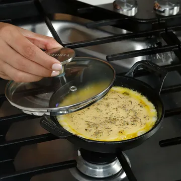 Mini casseruola rotonda con coperchio in vetro in ghisa enameled - Ø14 cm - Victoria
