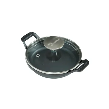 Mini casseruola rotonda con coperchio in vetro in ghisa pre-seasoned - Ø14 cm - Victoria