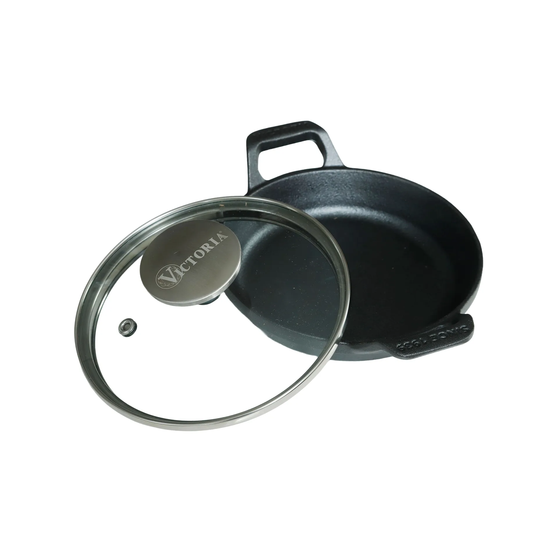 Mini casseruola rotonda con coperchio in vetro in ghisa pre-seasoned, Ø14 cm Victoria