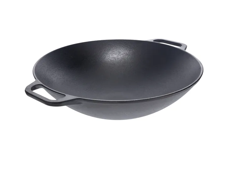 Padella wok in ghisa 36 cm - Nero - Victoria