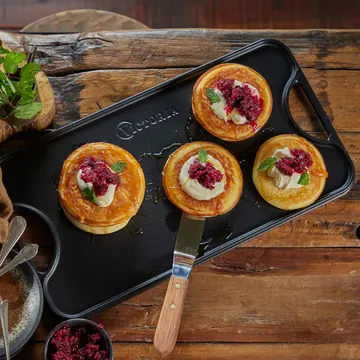 Piastra in ghisa reversibile 25x47 cm - Nero - Victoria