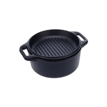 Set pentola e padella in ghisa Combo Cooker 2 pezzi - Nero - Victoria