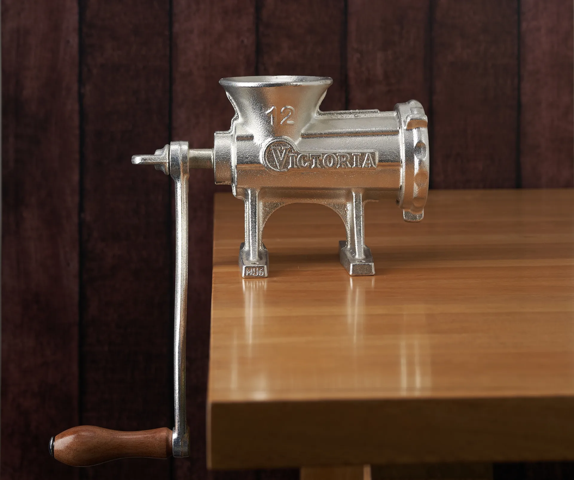 Tritacarne manuale Nr 12 - 15,5x21 cm, Argento Victoria