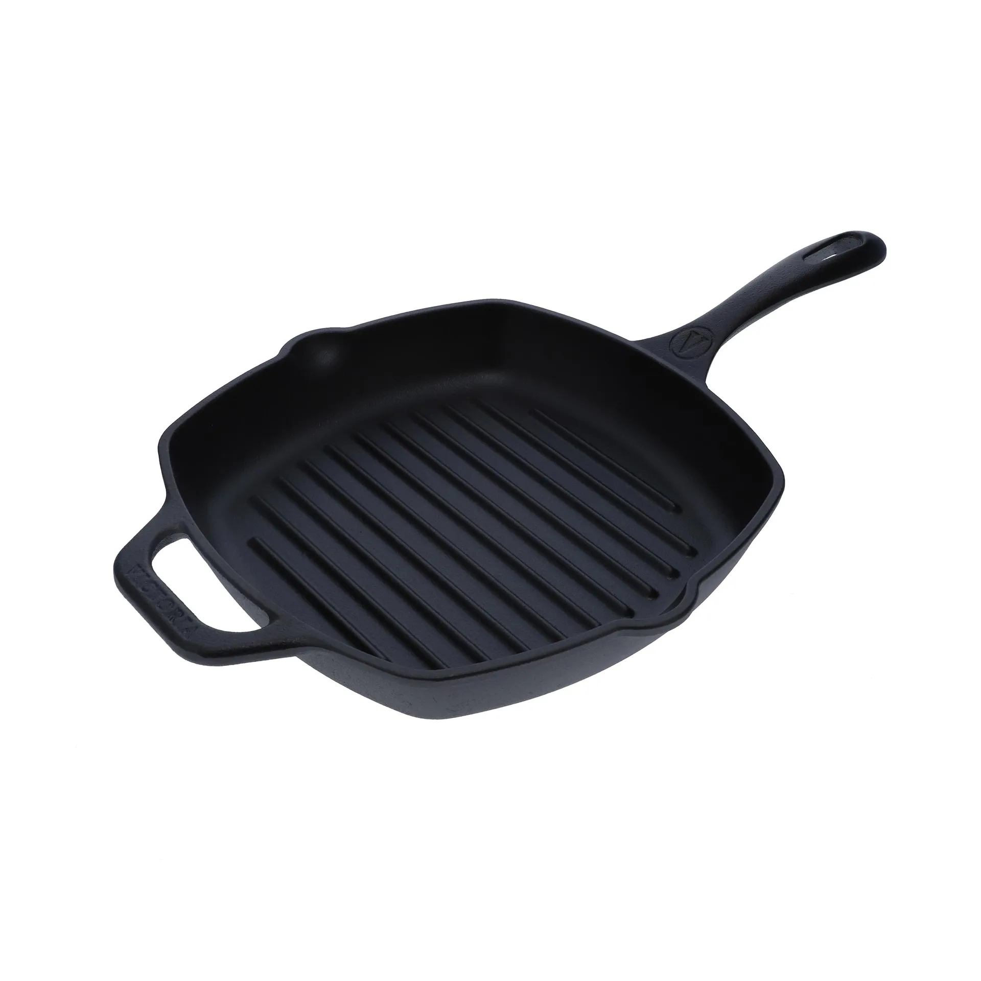 Victoria padella grill quadrata in ghisa pre-seasoned, 44,1x28,4 cm Victoria