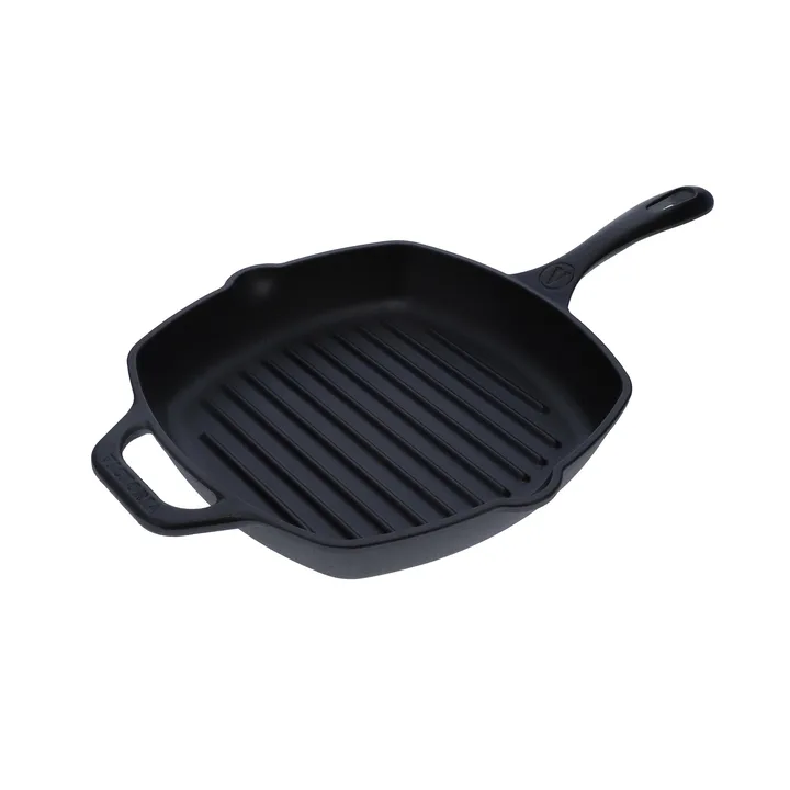 Victoria padella grill quadrata in ghisa pre-seasoned - 44,1x28,4 cm - Victoria