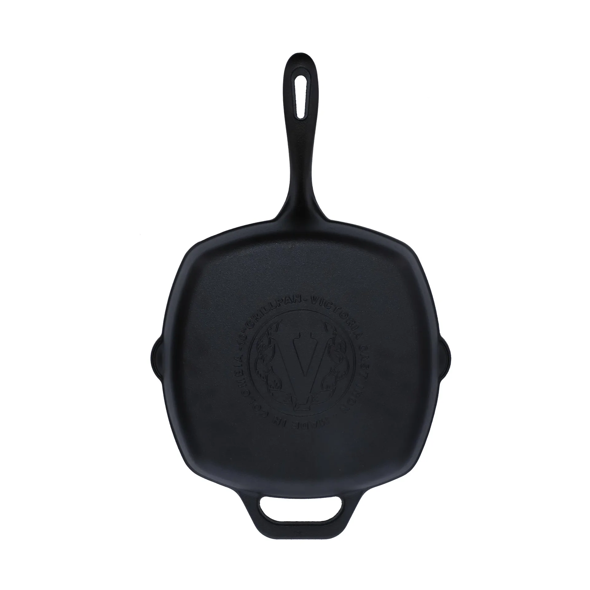 Victoria padella grill quadrata in ghisa pre-seasoned, 44,1x28,4 cm Victoria