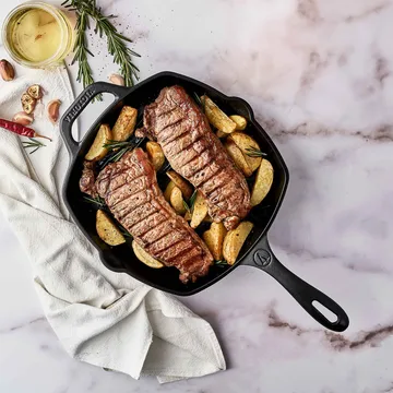 Victoria padella grill quadrata in ghisa smaltata - 44,1x28,4 cm - Victoria