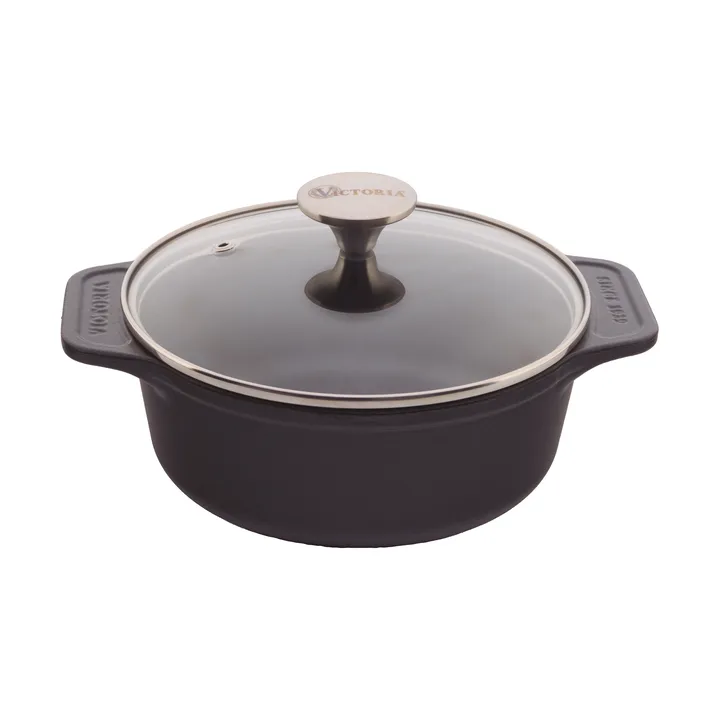 Victoria pentola in ghisa con coperchio in vetro enameled - 1,9 L - Victoria