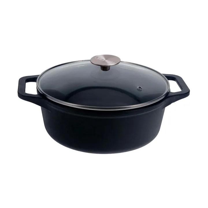 Victoria pentola in ghisa con coperchio in vetro enameled - 3,8 L - Victoria