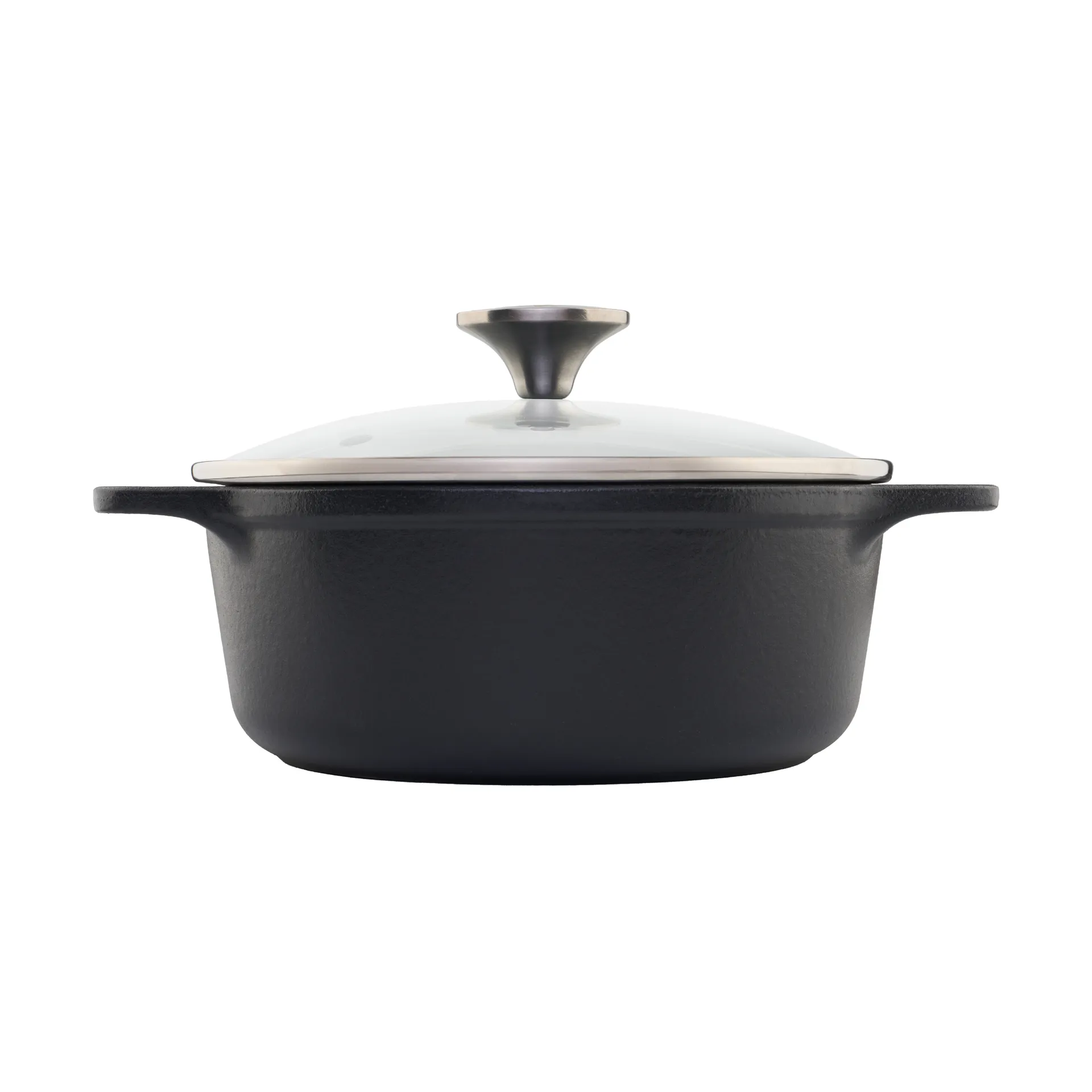 Victoria pentola in ghisa con coperchio in vetro pre-seasoned, 1,9 L Victoria