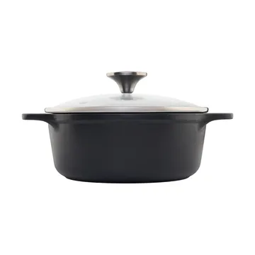 Victoria pentola in ghisa con coperchio in vetro pre-seasoned - 1,9 L - Victoria