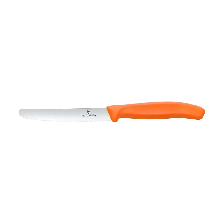 Coltello per salsiccia/pomodoro Swiss Classic seghettato 11 cm - Arancio - Victorinox