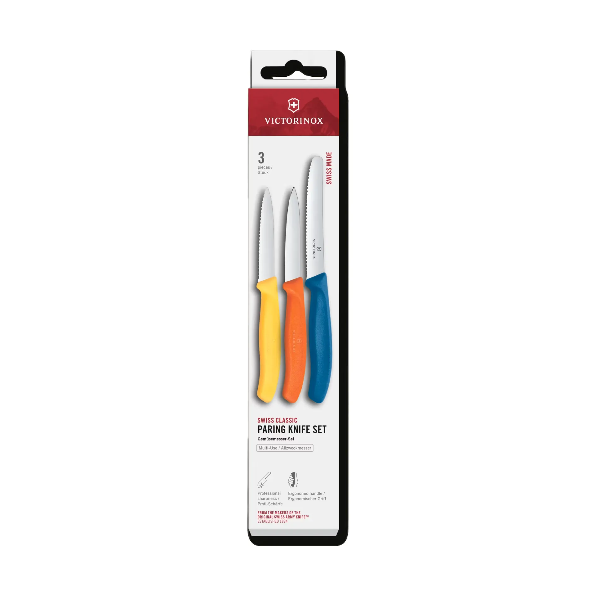 Set coltelli da paring Victorinox Swiss Classic 3 pezzi, Giallo-arancione-blu Victorinox