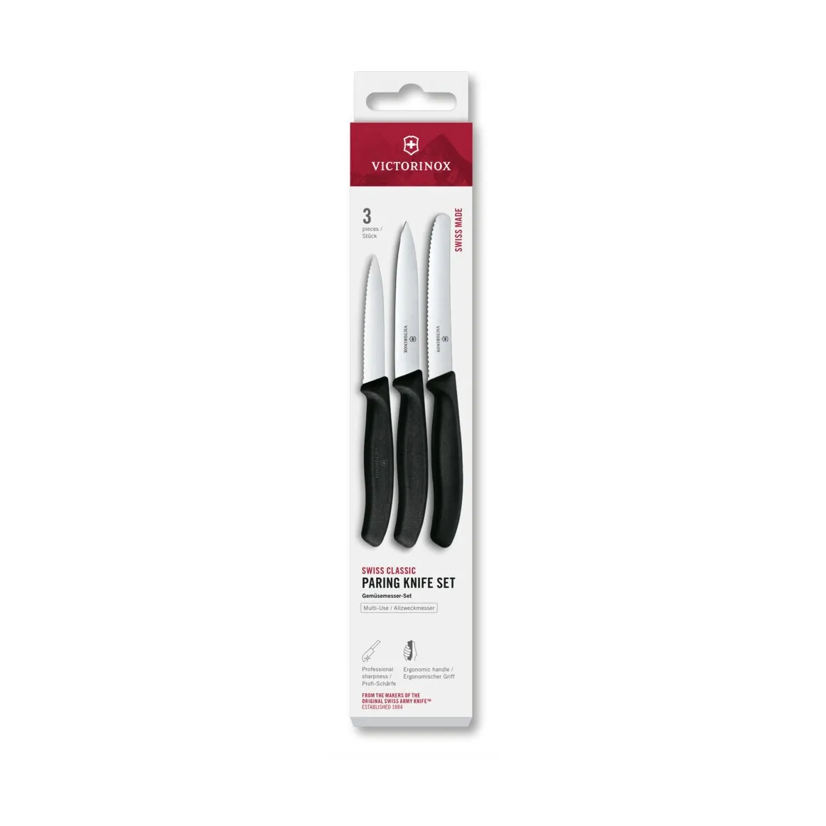 Set coltelli da paring Victorinox Swiss Classic 3 pezzi, Nero Victorinox