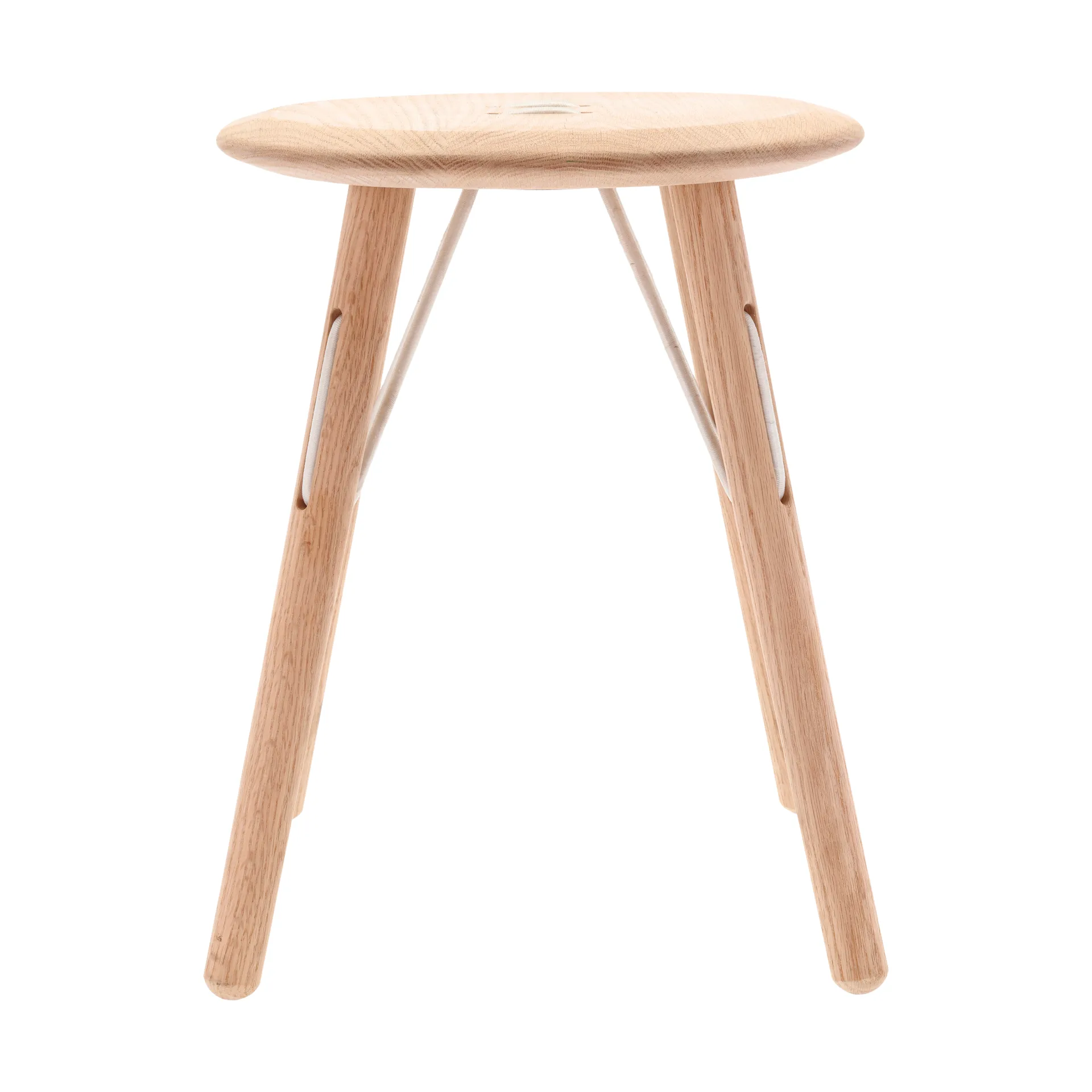 Barv sgabello rotondo 45xØ37,7 cm, Rovere massiccio non trattato Villa Collection