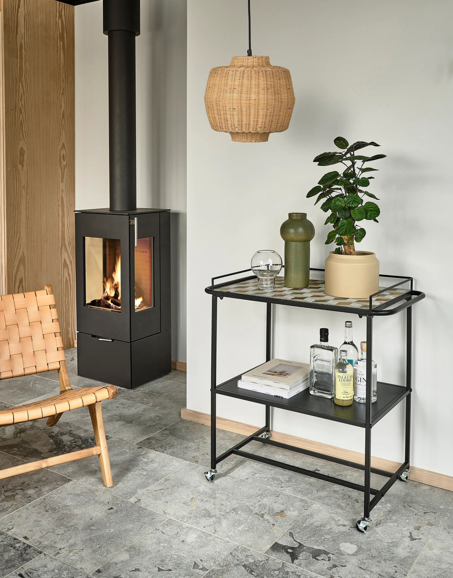 Lampadario Vilna in rattan naturale, Ø 30 cm Villa Collection