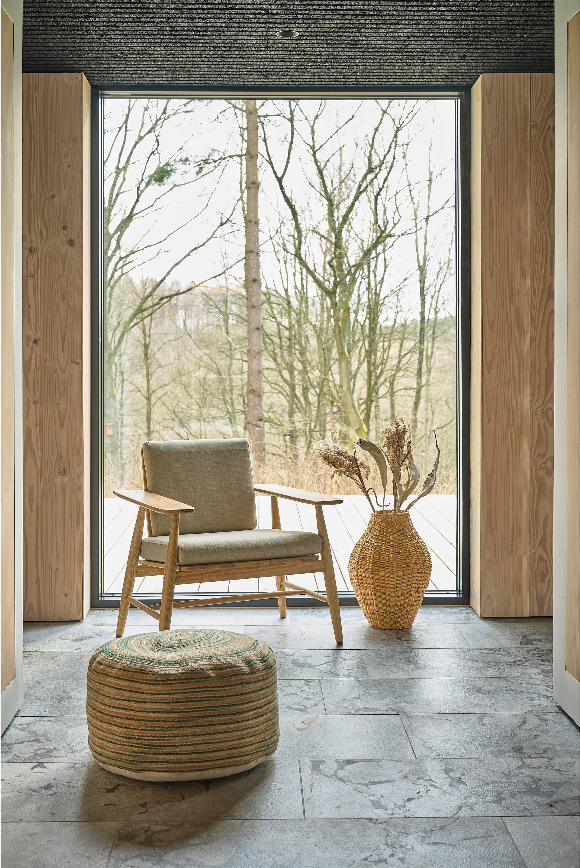 Pouf Vem 30x60 cm, Green-nature-pink Villa Collection