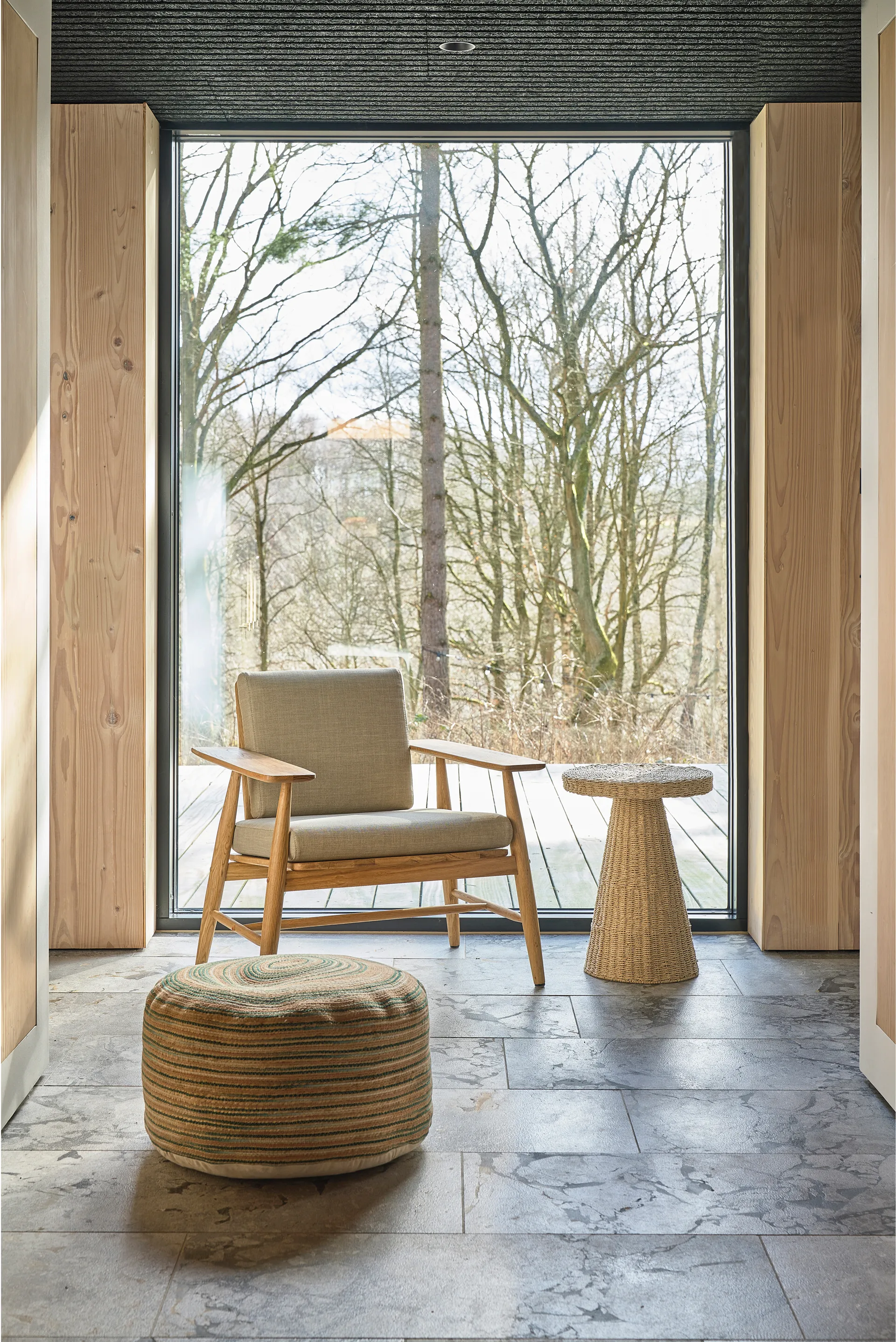 Pouf Vem 30x60 cm, Green-nature-pink Villa Collection