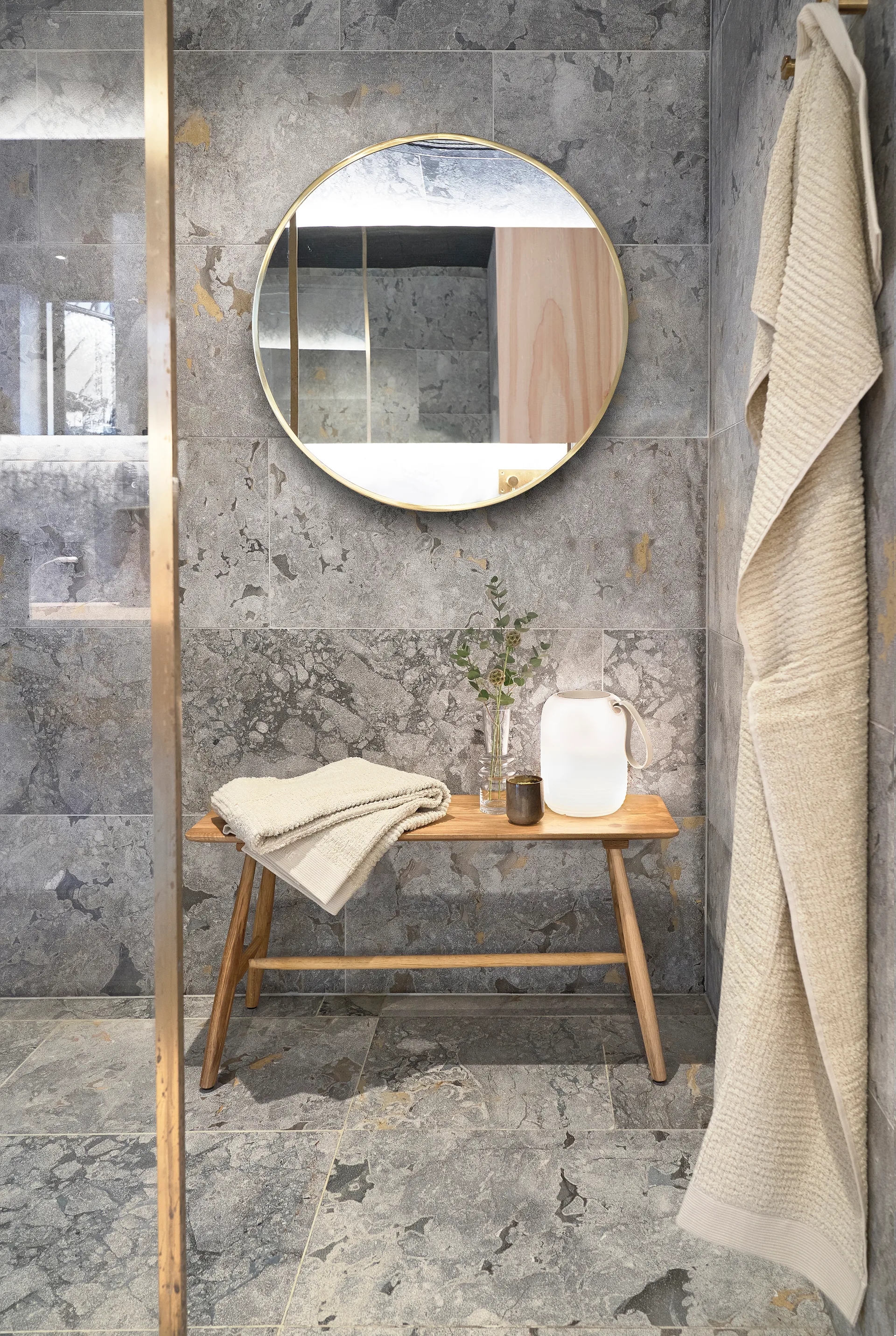 Specchio Vardo Ø 80 cm, Ottone Villa Collection