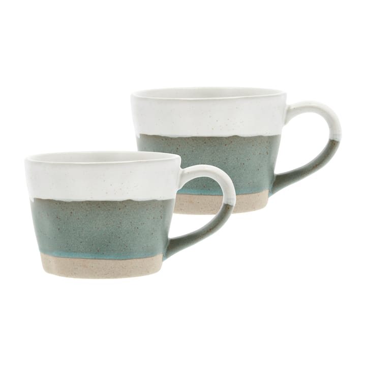 Tazza Evig con manico 30 cl, confezione da 2 - Verde, bianco - Villa Collection