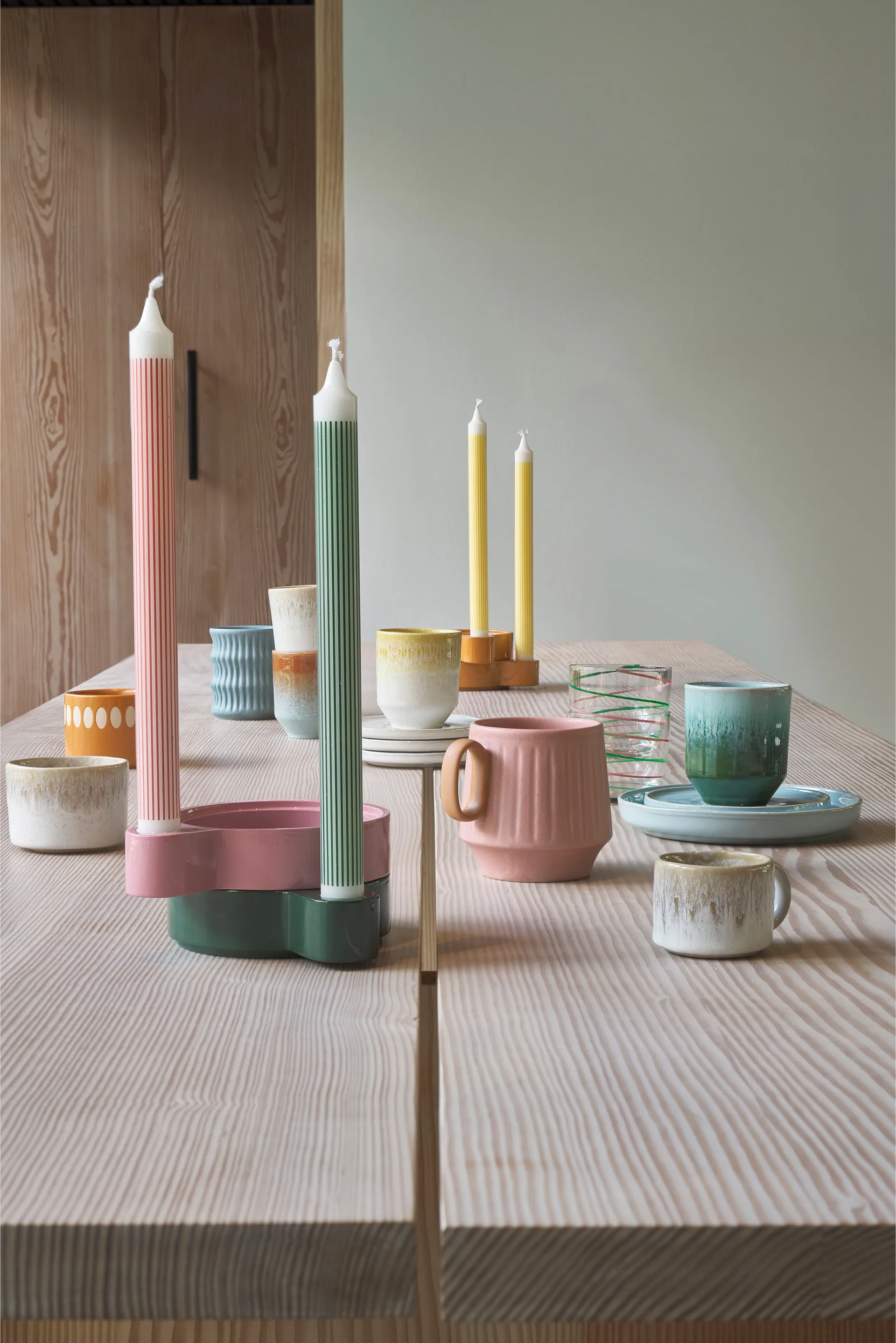 Tazza Styles con motivo rigato 30 cl confezione da 2, Blu Villa Collection