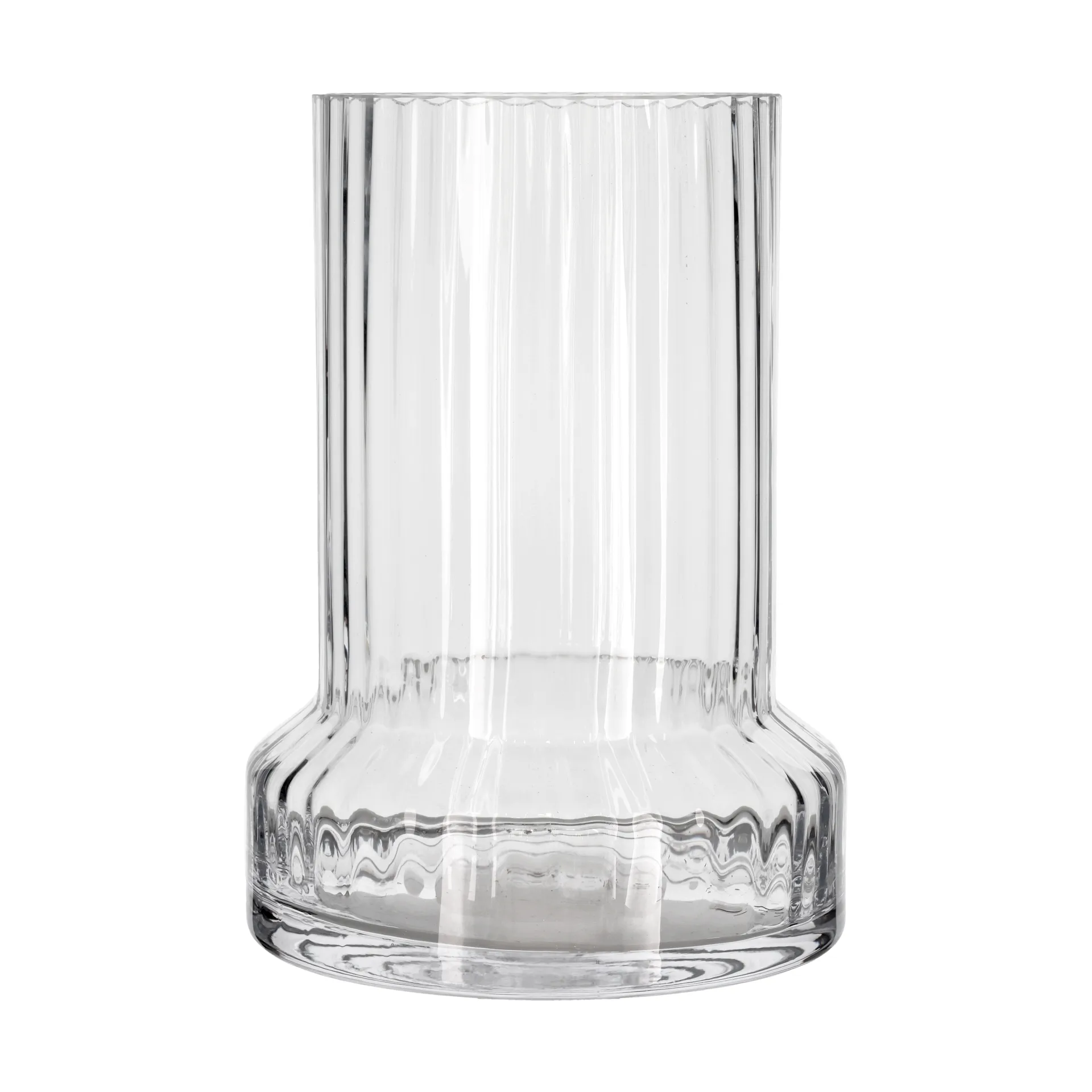 Vaso in vetro Hvils scanalato Ø21 cm, Clear Villa Collection