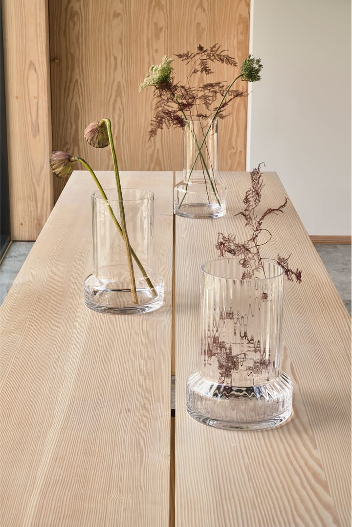 Vaso in vetro Hvils scanalato Ø21 cm, Clear Villa Collection