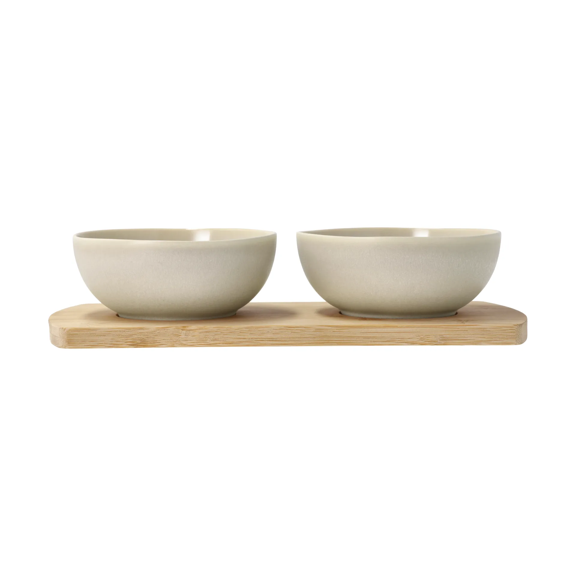 Vassoio in bambù Shoku con 2 ciotole, Beige Villa Collection