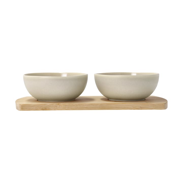 Vassoio in bambù Shoku con 2 ciotole - Beige - Villa Collection