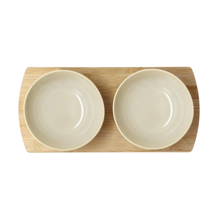 Vassoio in bambù Shoku con 2 ciotole, Beige Villa Collection