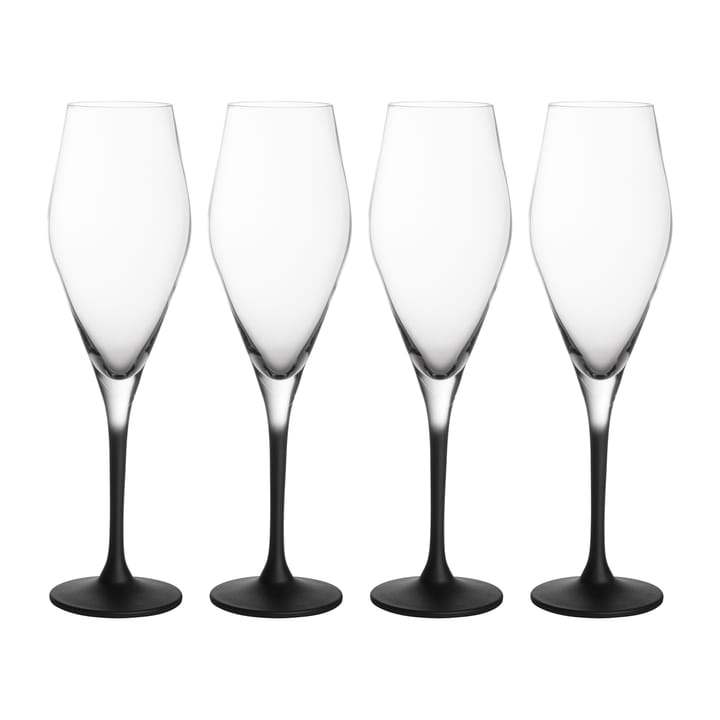 Bicchiere da champagne Manufacture Rock 26 cl confezione da 4  - Trasparente-nero - Villeroy & Boch