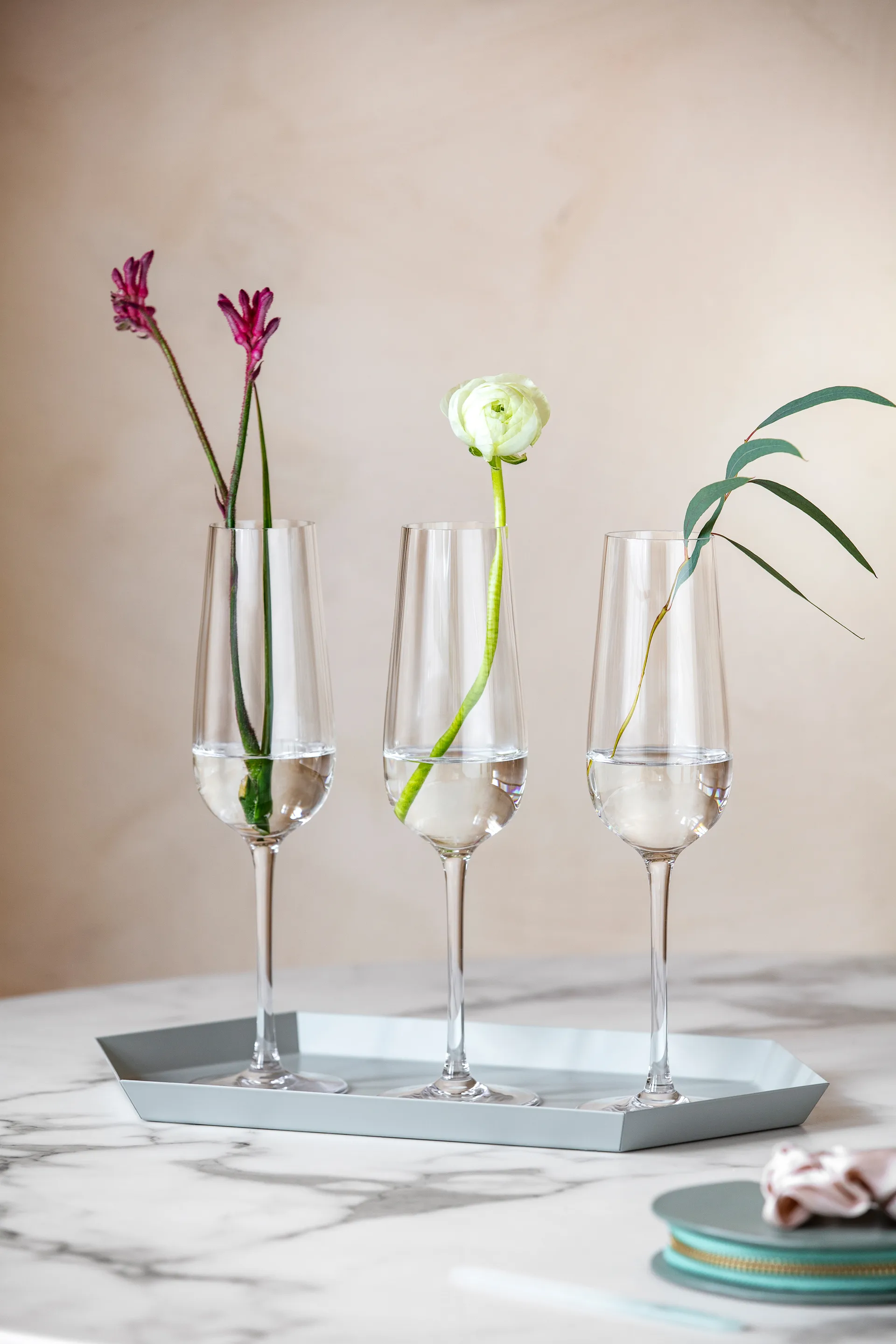 Bicchiere per champagne Rose Garden da 29 cl, confezione da 4, Chiaro Villeroy & Boch