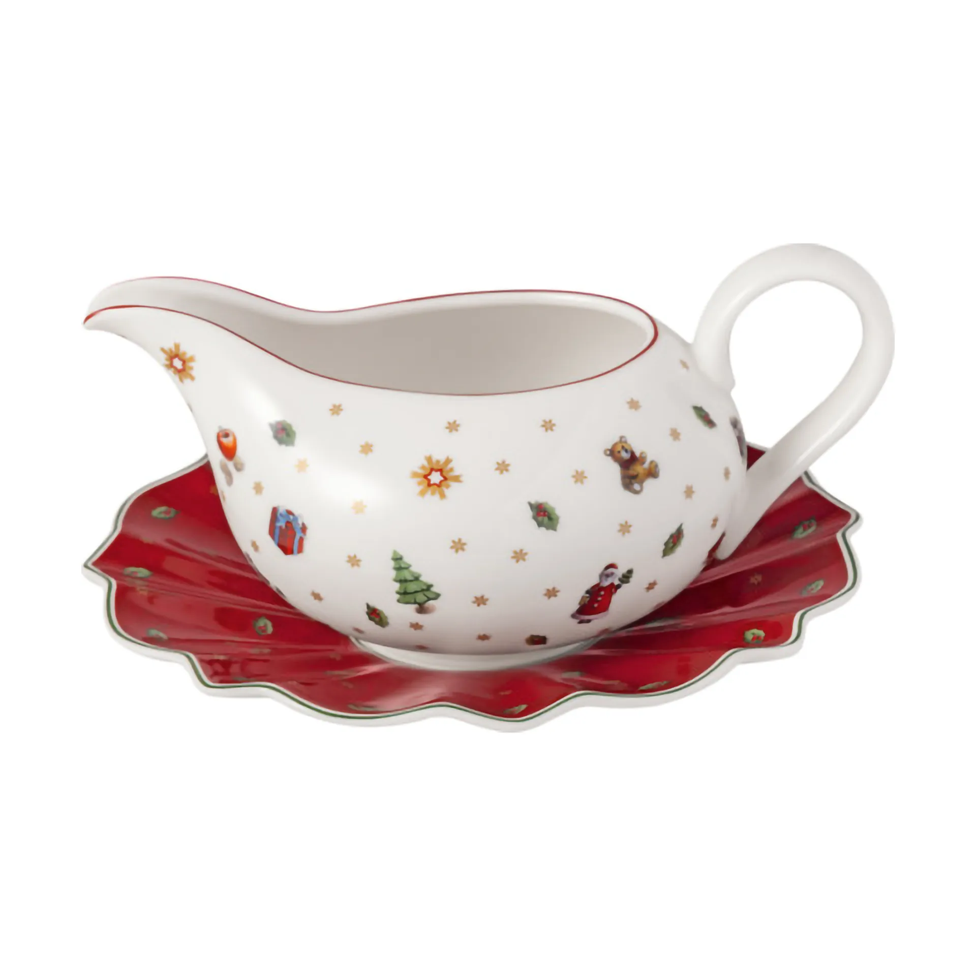 Caraffa per salsa Toy's Delight 50 cl con piattino, Bianco-rosso Villeroy & Boch