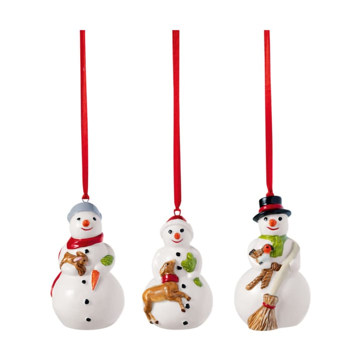 Decorazione natalizia Nostalgic pupazzo di neve 3 pezzi - Bianco - Villeroy & Boch