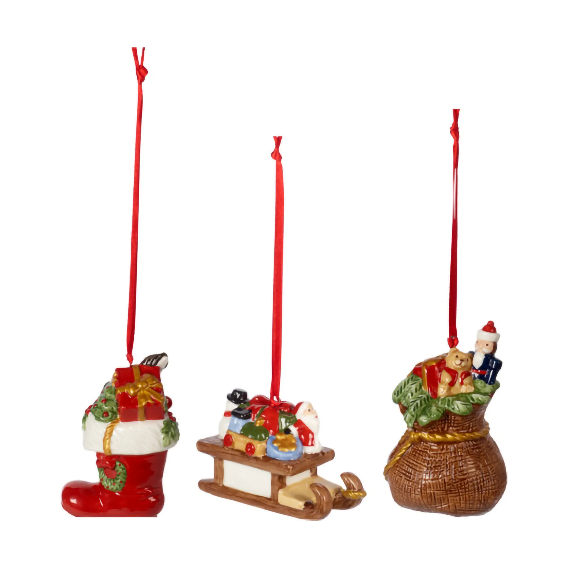 Decorazione natalizia Nostalgic regalo 3 pezzi, Rosso-marrone Villeroy & Boch