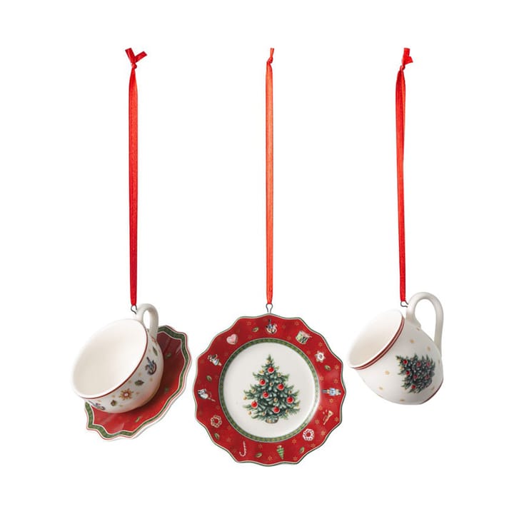 Decorazione per albero di Natale Toy's Delight a forma di stoviglie, 3 pezzi - Bianco, rosso - Villeroy & Boch