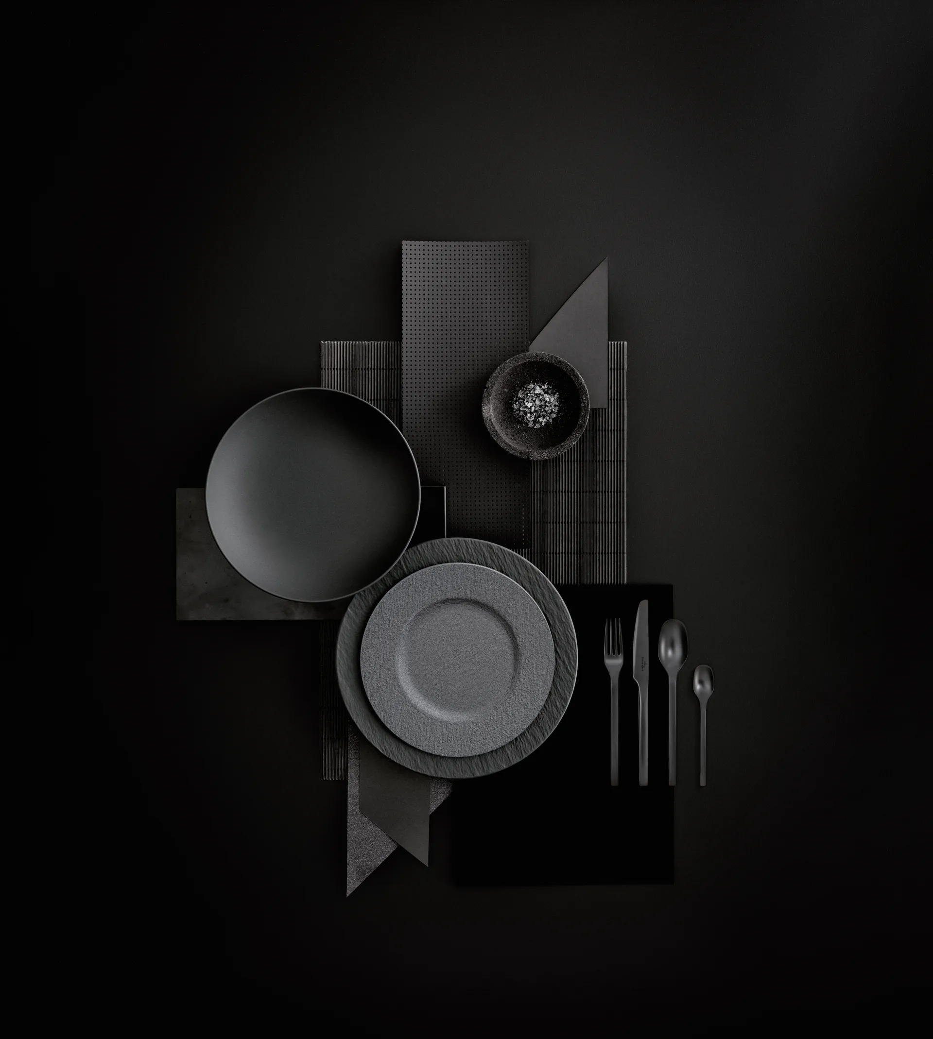Posate Manufacture Rock 16 pezzi, Nero Villeroy & Boch