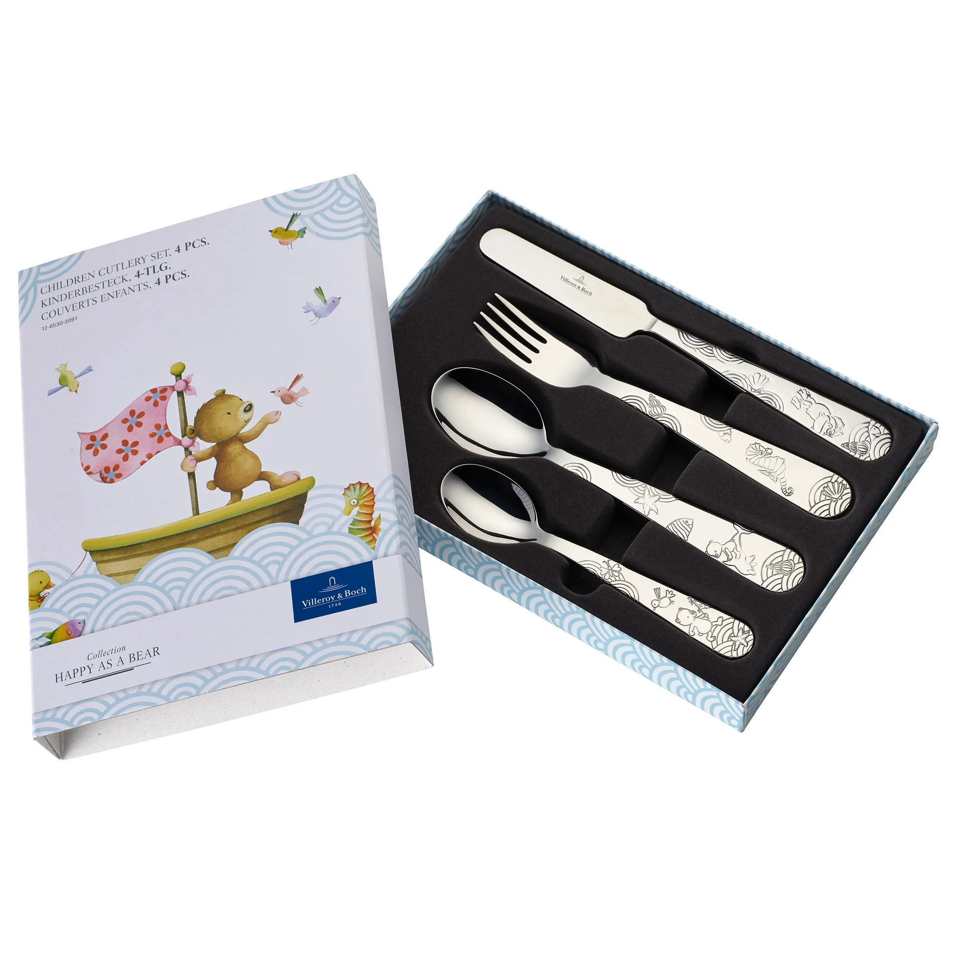 Posate per bambini Happy as a Bear 4 pezzi, Acciaio inossidabile Villeroy & Boch