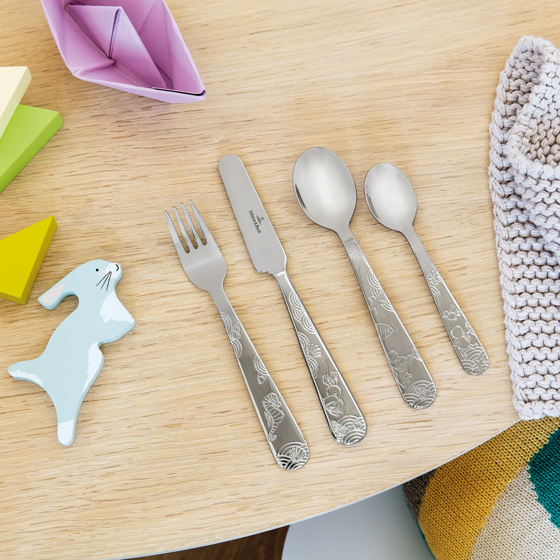 Posate per bambini Happy as a Bear 4 pezzi, Acciaio inossidabile Villeroy & Boch