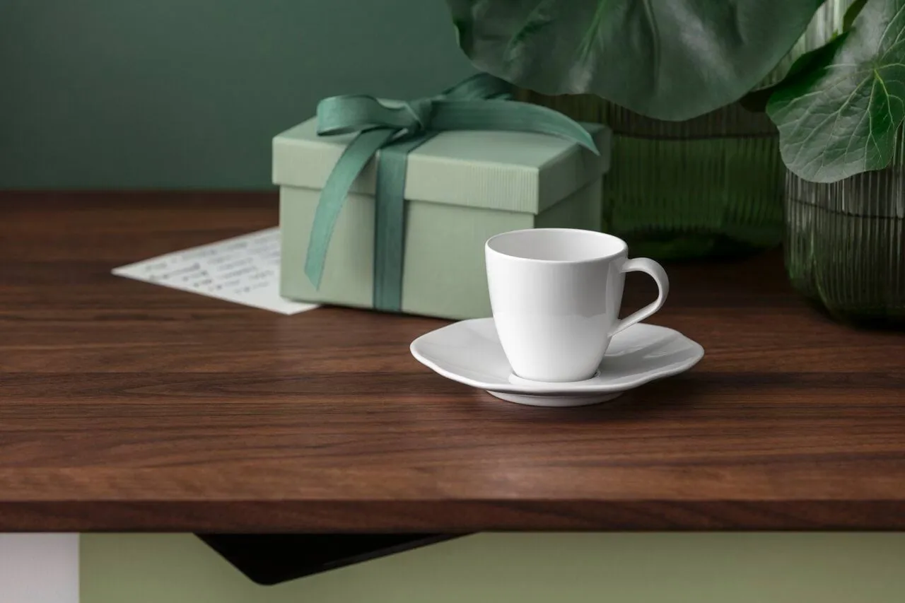 Pura tazzina da espresso con piattino, Bianco, 2 pezzi Villeroy & Boch