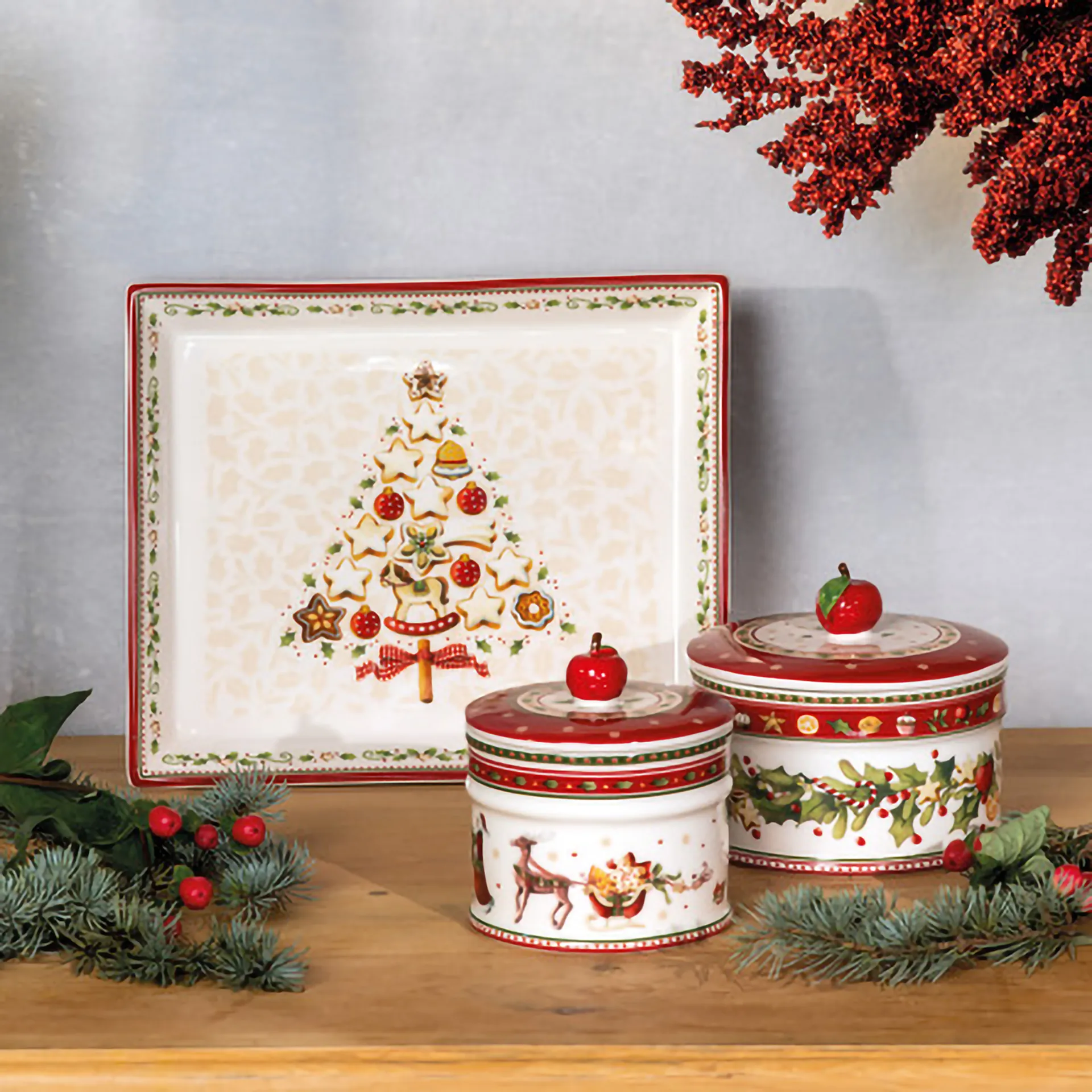 Scatola per biscotti Winter Bakery M 0,55 L, Bianco-rosso Villeroy & Boch