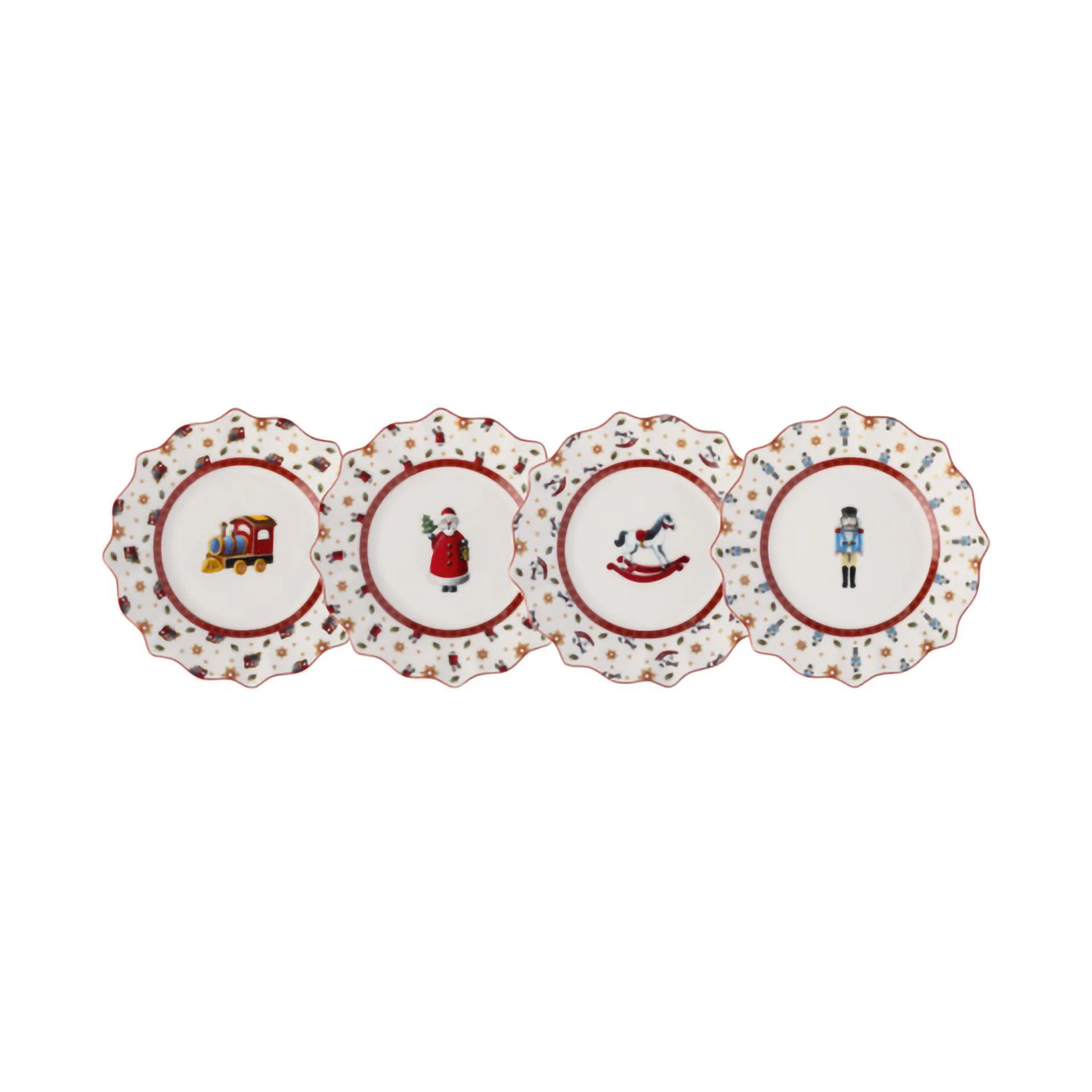 Set di 4 piatti Toy's Delight, Bianco-rosso Villeroy & Boch