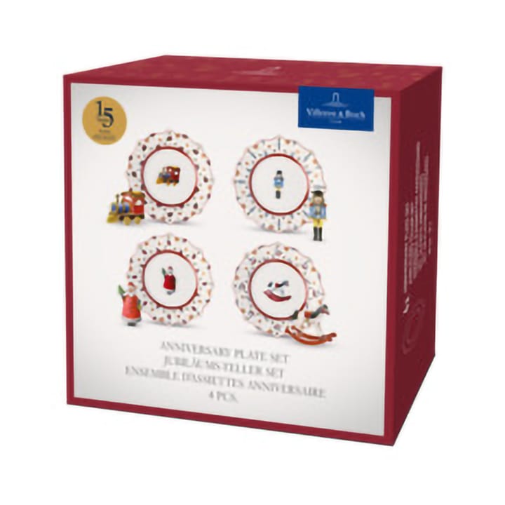 Set di 4 piatti Toy's Delight, Bianco-rosso Villeroy & Boch