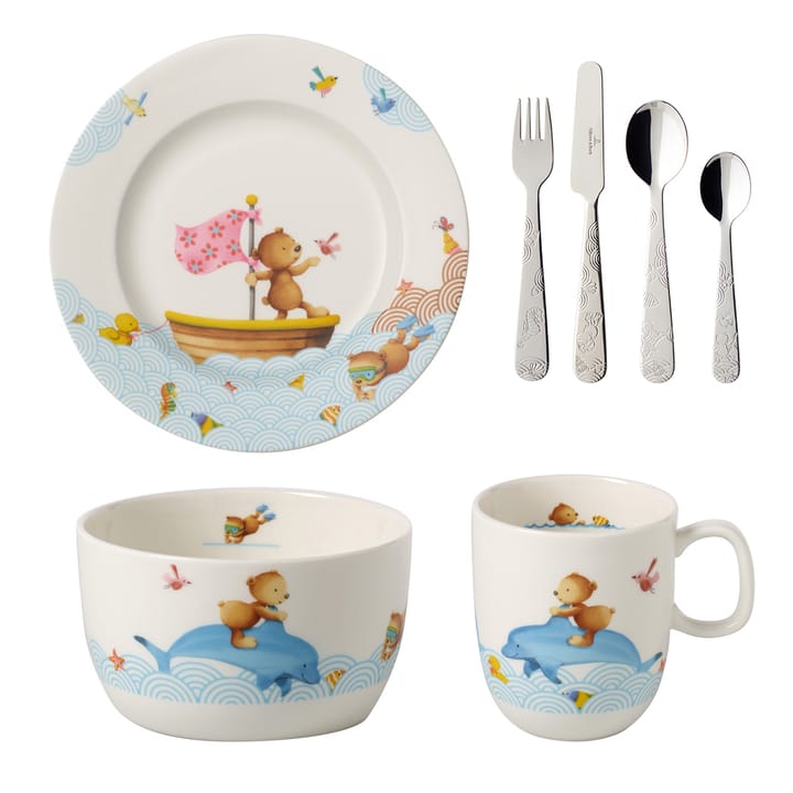 Stoviglie e posate per bambini Happy as a Bear - 7 pezzi - Villeroy & Boch