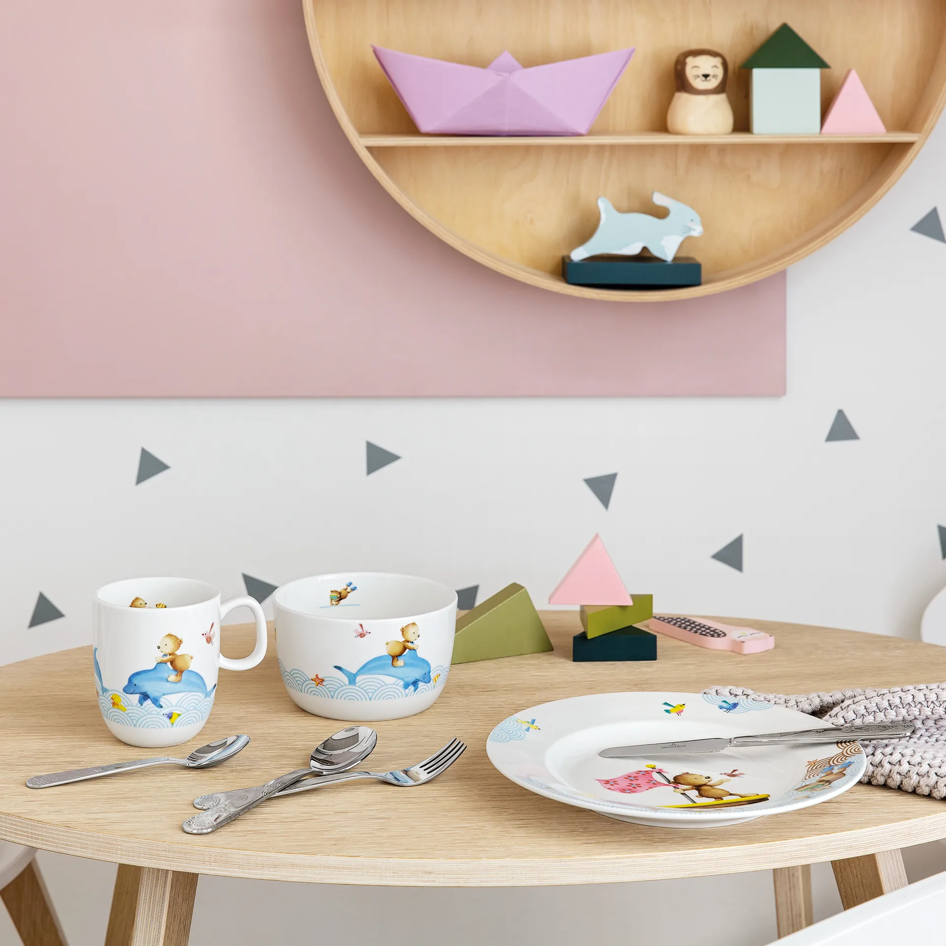 Stoviglie e posate per bambini Happy as a Bear, 7 pezzi Villeroy & Boch